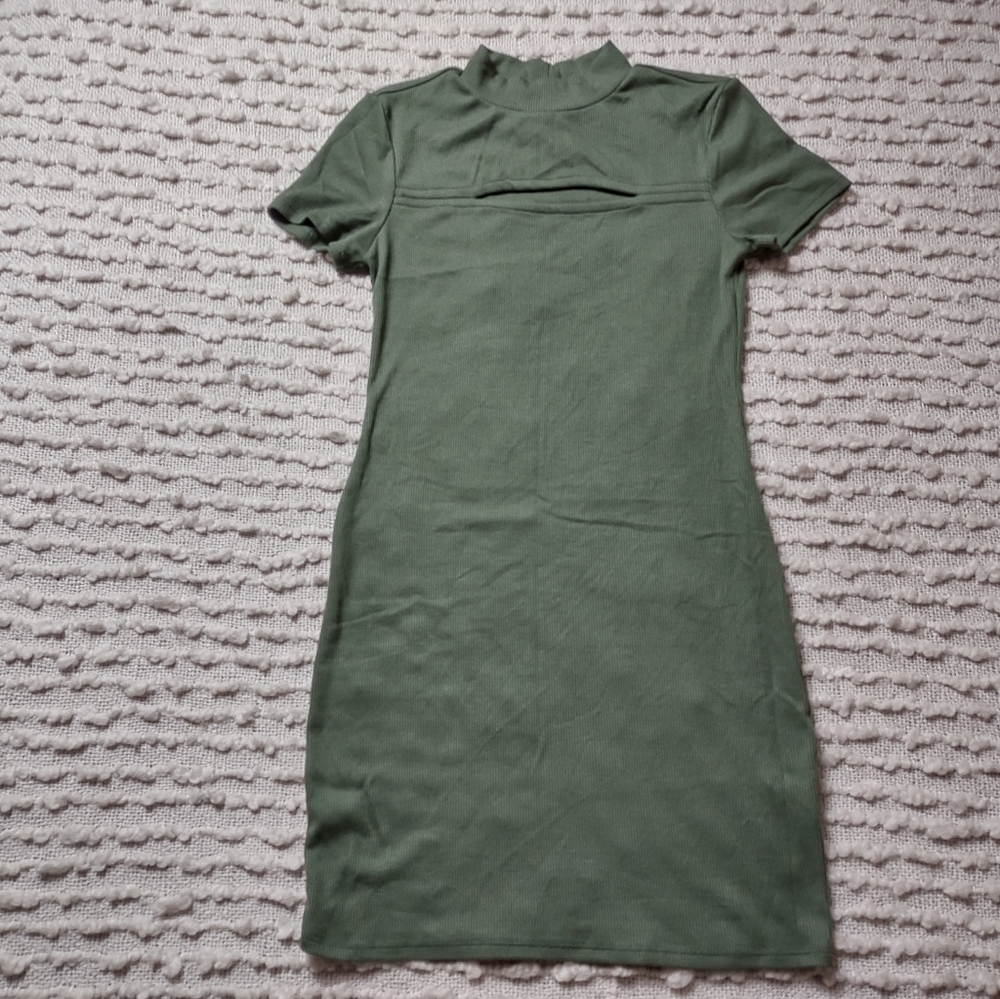 Olive green cutout bodycon dress